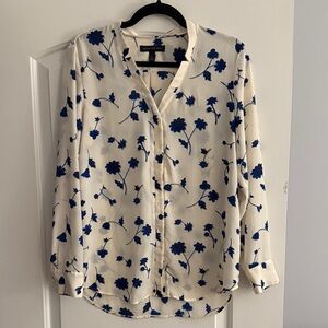Banana Republic Blue Floral Button-Down Shirt